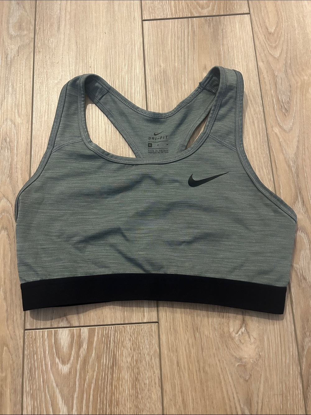 Nike Grey Dri-FIT Sports Bra with Black Band